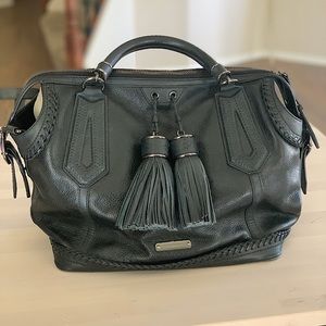 Burberry black leather tote